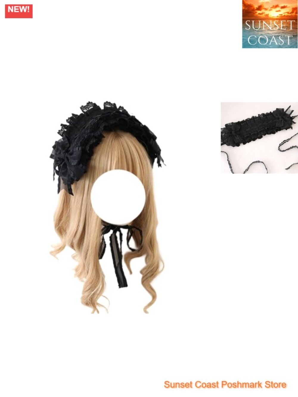 Lace Bow Headband Gothic Headpiece Cosplay Masquerade Hair Accessory